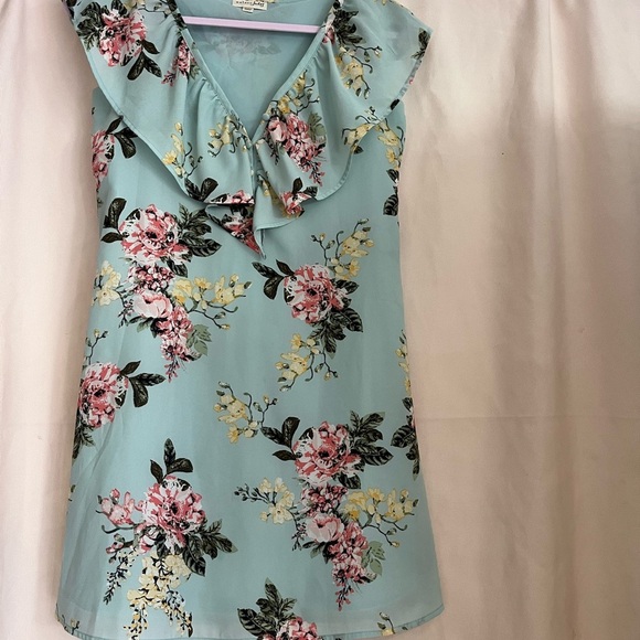 Floral Ruffle Sleeveless Dress - Picture 1 of 6